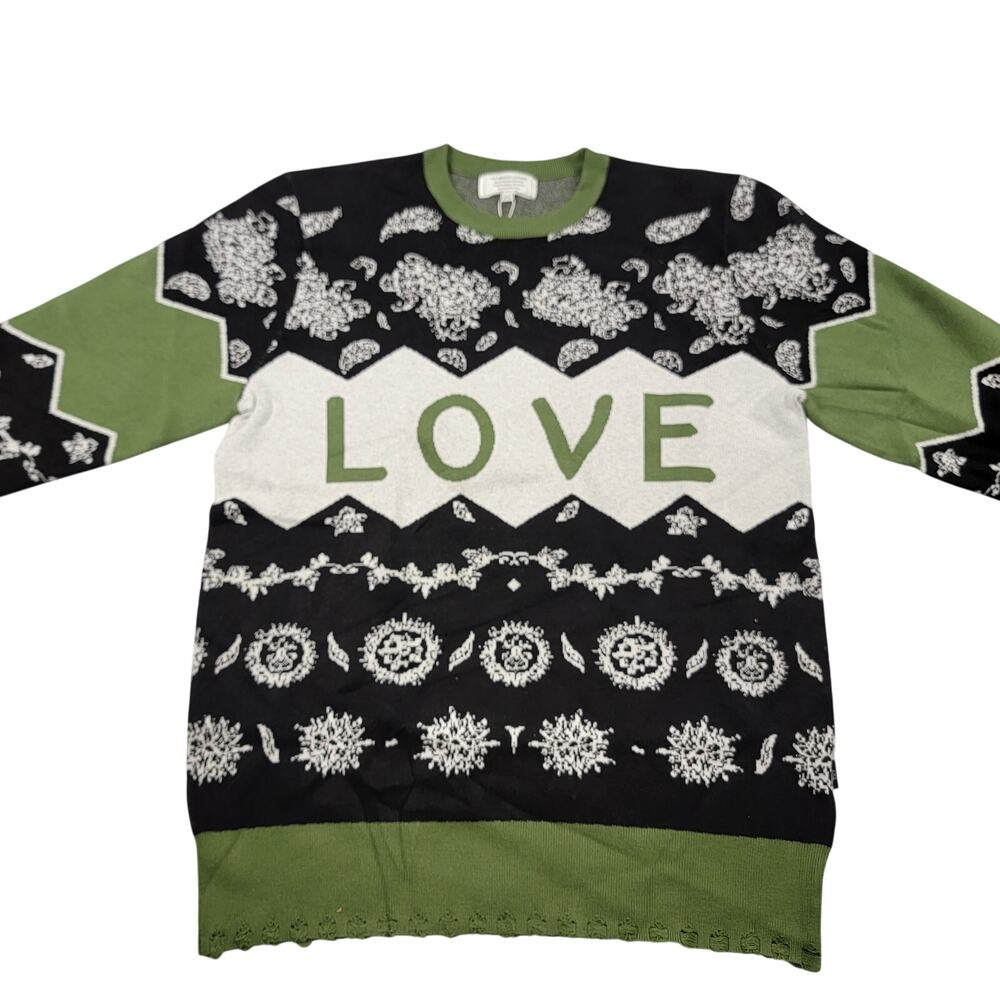 The Hideout Clothing Love Paisley Knit Holiday Sweater Men's 2XL Green NWT